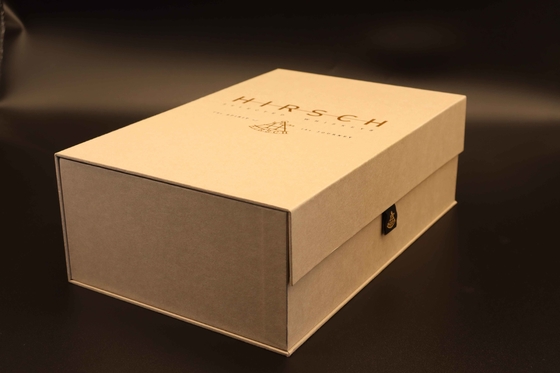 Magnets Closing Luxury Wine Box Packaging With Fabric Pull Tab