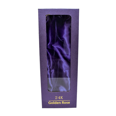 24K Golden Rose Luxury Packaging Boxes, Wine box with Flap And PET Window ISO9001