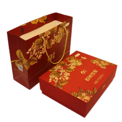 Red Honey Jar Box Packaging , Cardboard EPE Foam Box C1S CCNB Material