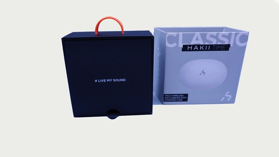 Wireless Electronics Packaging Box With Handle and Sleeve Matt PP lamination, black paper box