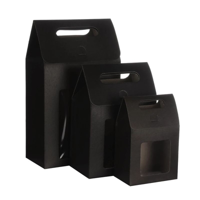 Black recyclable kraft paper box for nuts snack packaging