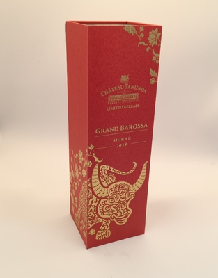 Rigid Luxury Packaging Boxes With Gold Foil Stamping Emboss For Wine OEM ODM