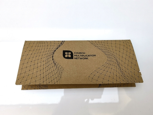 Self Adhesive Packaging Accessories , Kraft Paper Envelope 1C Spot UV Pinting OEM