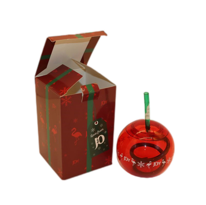 Red Bauble Box Packaging , custom printed paper boxess, Christmas gift box 350 C1S Material