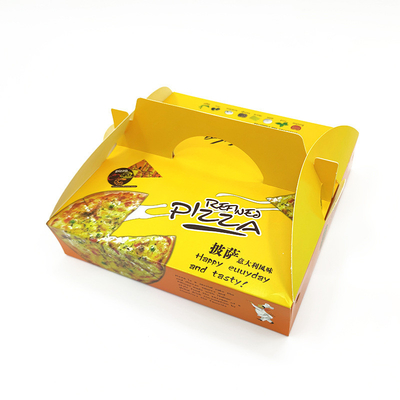 350gsm Food Grade White Card Pizza Box , 4C Printing Pizza Takeout Box